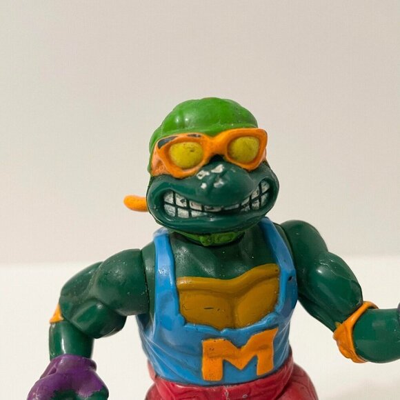 Vintage 1991 Teenage Mutant Ninja Turtle Skateboardin Mike TMNT Action Figure - Picture 2 of 16